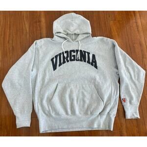 VTG 90s Mincer's USA Virginia Cavaliers Reverse Weave spellout pullover hoodie L